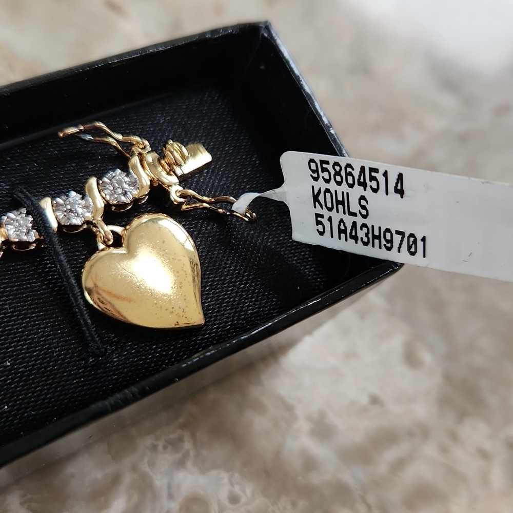 Diamond Accent, 18K Gold Plated Tennis Bracelet, 7.5", NEW - Picture 5 of 5